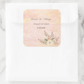 Sticker Carré Élégant Rose marbre Mariage floral (Sac)