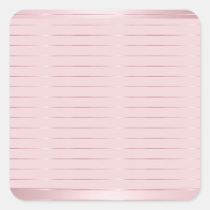 Sticker Carré Élégant Rose moderne Gold Blank Modèle tendance