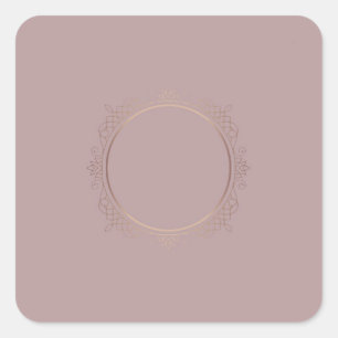 Sticker Carré Élégant Rose moderne Gold Blank Modèle tendance