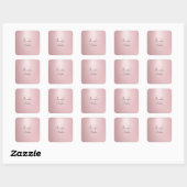 Sticker Carré Élégant Rose tendance écriture manuscrite or Scrip (Feuille)