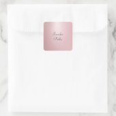 Sticker Carré Élégant Rose tendance écriture manuscrite or Scrip (Sac)
