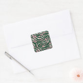 Sticker Carré Elégant Rose vert Parties scintillant or Zebra (Enveloppe)