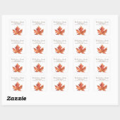 Sticker Carré Élégant Rustic Fall Leaf Adresse de retour Label (Feuille)
