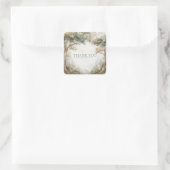 Sticker Carré Elegant Rustic Forest Trees Misty Clearing (Sac)