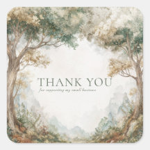 Elegant Rustic Forest Trees Misty Clearing