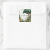 Sticker Carré Elegant Rustic Forest Wildflower Gold Frame (Sac)