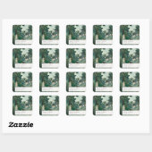 Sticker Carré Élégant Rustique Exotique Tropical Mariage de forê (Feuille)