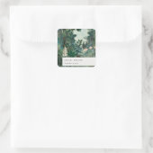Sticker Carré Élégant Rustique Exotique Tropical Mariage de forê (Sac)