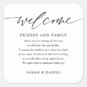 Sticker Carré Élégant sac cadeau de bienvenue de mariage (Devant)