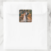 Sticker Carré Élégant script d'amour et de Merci | Photo Mariage (Sac)