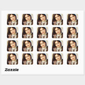 Sticker Carré Élégant script de nom de diplômé de photo (Feuille)