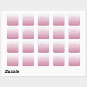 Sticker Carré Élégant script et rose modifiable (n'importe quell (Feuille)