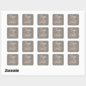 Sticker Carré Élégant script Faux Foil Enregistrer la date (Feuille)