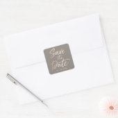 Sticker Carré Élégant script Faux Foil Enregistrer la date (Enveloppe)