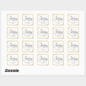 Sticker Carré Élégant Script Flouris Mariage (Feuille)