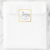 Sticker Carré Élégant Script Flouris Mariage (Sac)