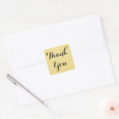 Sticker Carré Élégant Script Gold Black Party favorise le Merci (Enveloppe)