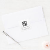 Sticker Carré Élégant script QR Code site Mariage (Enveloppe)