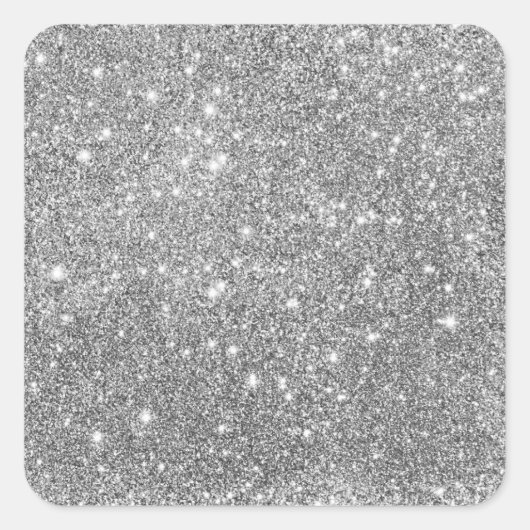 Sticker Carré Elegant Silver Glitter (Devant)