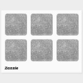 Sticker Carré Elegant Silver Glitter (Feuille)