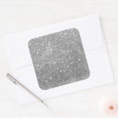 Sticker Carré Elegant Silver Glitter (Enveloppe)