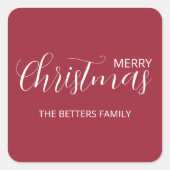 Sticker Carré Elégant Simple Clean Frosted Berry Noël (Devant)