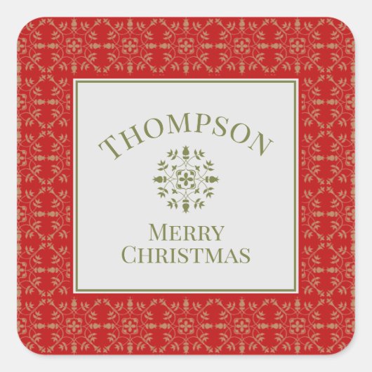 Sticker Carré Élégant Simple Holiday Snowflake Classic Motif (Devant)