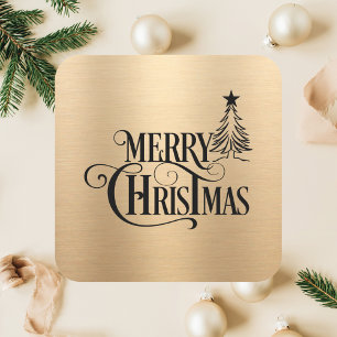 Sticker Carré Élégant Simple Minimal Festive Joyeux Noël