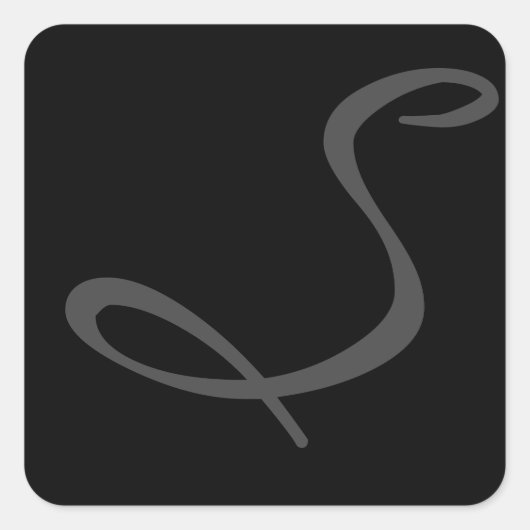 Sticker Carré élégant simple moderne chic tendance monogramme no (Devant)