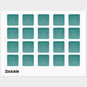 Sticker Carré Elegant Teal Thank You Card (Feuille)