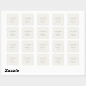 Sticker Carré Élégant Typographique Beige (Feuille)