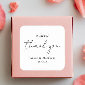 Sticker Carré Élégant Un Merci Doux Favoriser Mariage