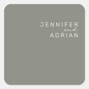 Sticker Carré Élégant vaisseau de bataille gris minimal Envelopp