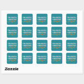 Sticker Carré Élégant vert turquoise remerciant béni (Feuille)