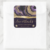 Sticker Carré Élégant violet Parties scintillant d'huile et or M (Sac)