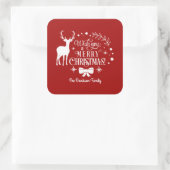 Sticker Carré Elégant Vous Souhaite Un Joyeux Monogramme DE NOËL (Sac)