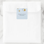 Sticker Carré Elegant white daisies blue (Sac)