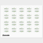 Sticker Carré Elégant Winter Greenery Holiday Adresse de retour (Feuille)