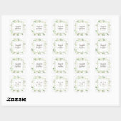 Sticker Carré Elégante aquarelle blanc & vert Mariage floral (Feuille)