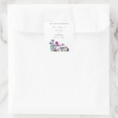 Sticker Carré Elégante aquarelle Iris mariage de script de fleur (Sac)
