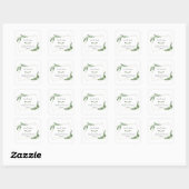 Sticker Carré Elégante aquarelle Olive Greenery Mariage or (Feuille)