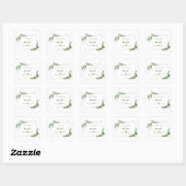 Sticker Carré Elégante aquarelle Olive Greenery Mariage or (Feuille)