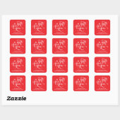 STICKER CARRÉ ÉLÉGANTE BALISERIE DE BALISES DE BALISES DE SCRIPT (Feuille)