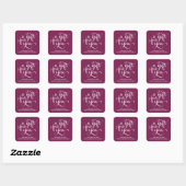 STICKER CARRÉ ÉLÉGANTE BALISERIE DE BALISES DE BALISES DE SCRIPT (Feuille)
