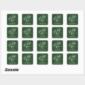 STICKER CARRÉ ÉLÉGANTE BALISERIE DE BALISES DE BALISES DE SCRIPT (Feuille)