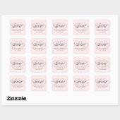 Sticker Carré Élégante calligraphie Blush Pink Graduation (Feuille)