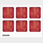 Sticker Carré Élégante colombe figubre (Feuille)