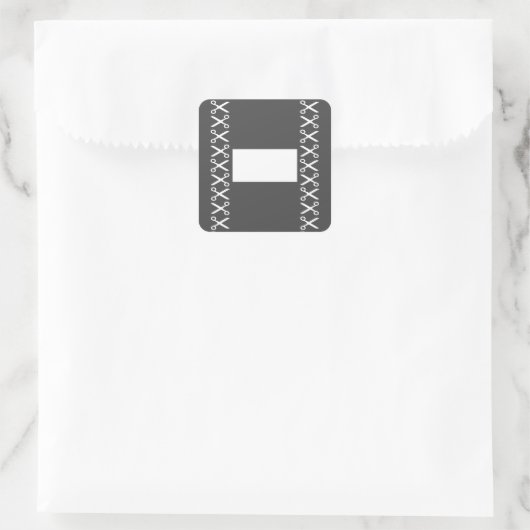 Sticker Carré Elégante Coupe Ciseaux Coiffeur Tailor (Sac)