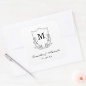 Sticker Carré Élégante crête noire et blanche (Enveloppe)