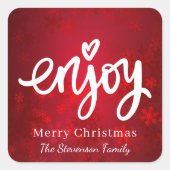 Sticker Carré Élégante cuisine de Noël simple rouge (Devant)